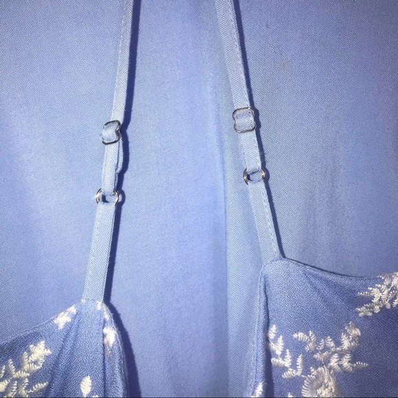 Revolve Devlin Macey Floral Embroidered Tiered Ruffle Blue/White Cami Top - Picture 5 of 8